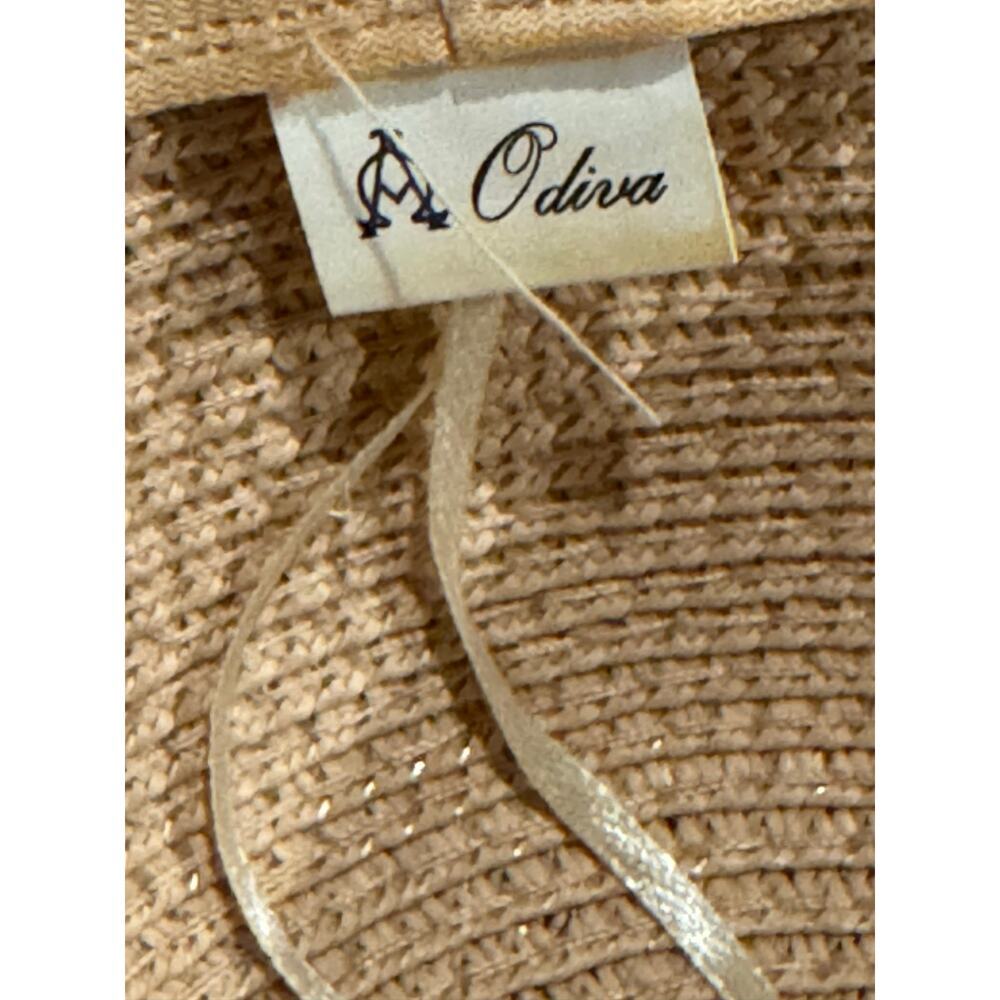 Odiva Wide Brim Floppy Sun Hat One Size Beige Paper Straw Beach Resort Hat - Picture 4 of 8